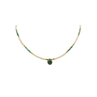 Κολιέ με Μαργαριτάρια & Απατίτη από Ασήμι - wpa641