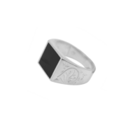 Ασημένιο Μαύρο Ανδρικό Δαχτυλίδι - asf135c