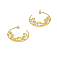 Μεγάλα Επίχρυσα Σκουλαρίκια από Ασήμι - se250